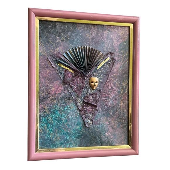 June Marie Mixed Media Abstract Canvas Painted Fiber Gallery Framed Art READ - Picture 3 of 11